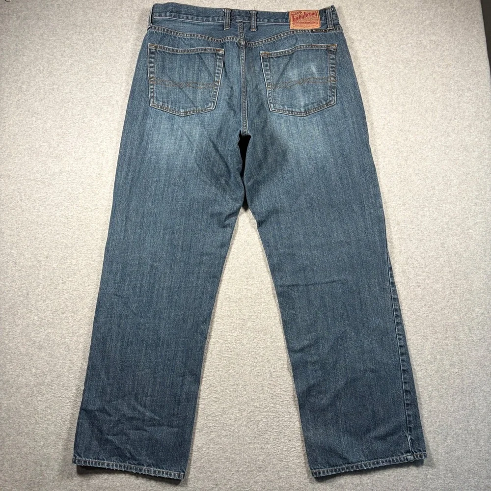 Lucky Brand 181 Relaxed Straight Jeans Men's 36x32 Blue Denim 100% Cotton